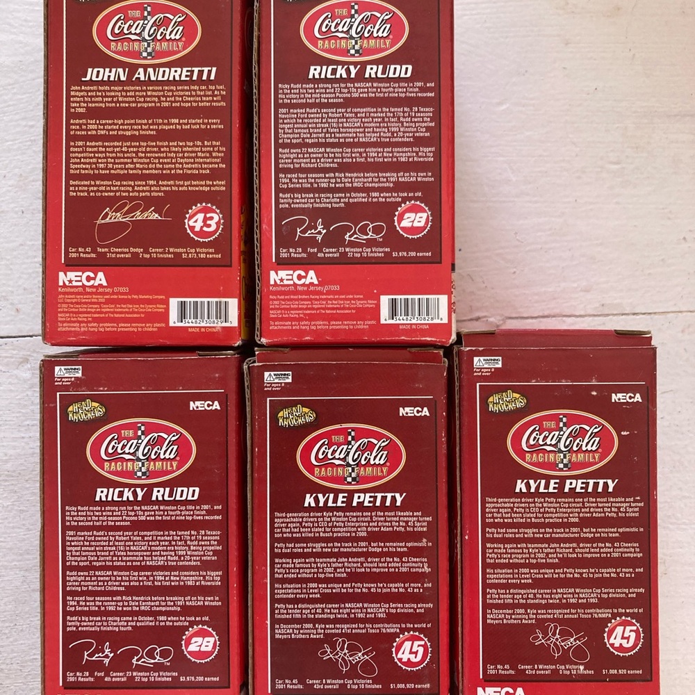 5 coca cola racing antiques